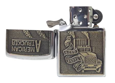 Зажигалка бензиновая тип zippo JianTai "AMERICAN TRUCKER"