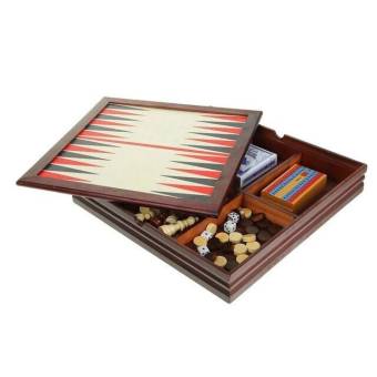 Набор игр 8 в 1: домино, кости, карты, криббедж, маджонг, нарды, шашки, шахматы, поле 19  19 см