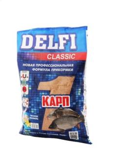ПРИКОРМКА "Delfi classic" (карп; чеснок + ваниль, 800 г)