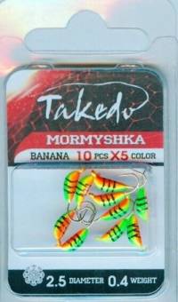 Мормышка вольф. банан TAKEDO Wolf Pro Banana ( d 2,5 мм, 0,4гр, крючок №18, цвет X5А )