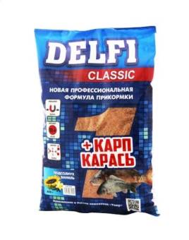 ПРИКОРМКА "Delfi classic" (карп + карась; подсолнух + ваниль, 800 г)
