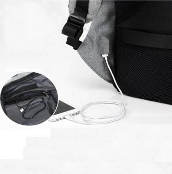 Рюкзак Антивор Bobby с USB портом 15л GRAY