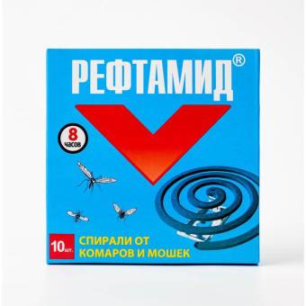 СПИРАЛИ 10шт. от комаров и мошек "Reftamid Green"
