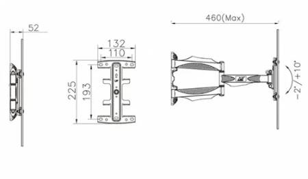КРОНШТЕЙН для ТВ 40- 80" (102-203 см) наклонно-поворотный