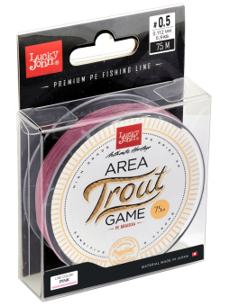 ШНУР плетённый 75m, 0.112mm, 5.9kg AREA TROUT GAME BRAID PINK "Lucky John"