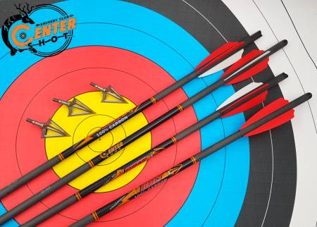 СТРЕЛА карбоновая Bolt 16"(41 см) оперение Q2i Fusion X-2 3", латунный инсерт