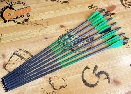 СТРЕЛА карбоновая Toxic 22"(56 см) Half Moon Nock