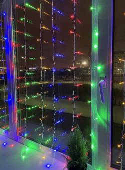 ГИРЛЯНДА LED Дождь/Занавес мультиколор (ширина 2.5 м, высота 3 м)
