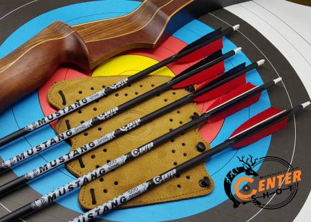 СТРЕЛА лучная микс карбон Centershot Mustang 500 натуральное оперение 4"