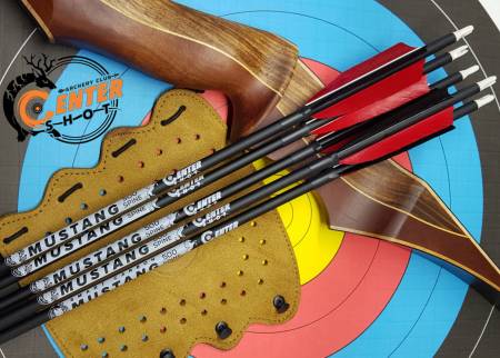 СТРЕЛА лучная микс карбон Centershot Mustang 500 натуральное оперение 4"