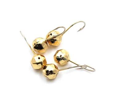 Мормышка 1.2г. шар с отверстием, GOLD d6 гранёная "Яман"