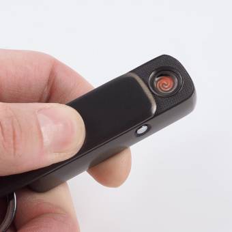 Зажигалка электронная в подарочной коробке, USB, спираль, 6х1.2 см, черная