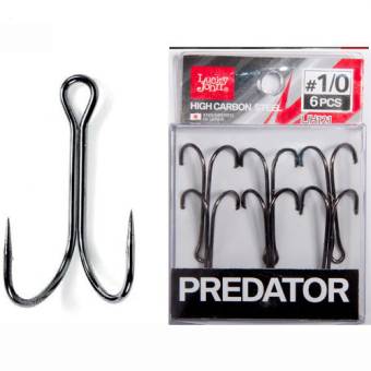КРЮЧКИ двойники #1/0, 6шт PREDATOR "Lucky John"