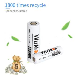 Аккумулятор "Wurkkos" Li-ion 21700 (5000мАh) 3.6V ~ 3.7V