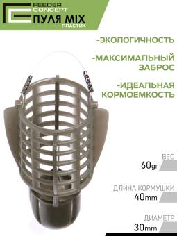 КОРМУШКИ Фидерные набор 40, 60 гр. Vegas Bullet "Feeder Concept"