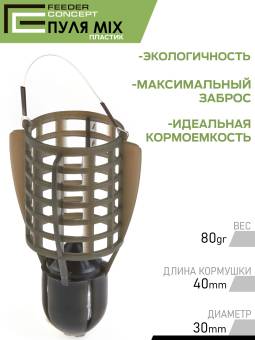 КОРМУШКИ Фидерные набор 40, 60, 80 гр. Vegas Bullet "Feeder Concept"