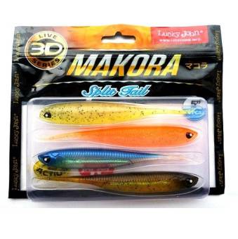 ВИБРОХВОСТ "5" 3D SERIES MAKORA SPLIT TAIL MIX1 4ШТ "Lucky John"