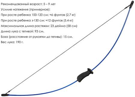 ЛУК детский классический Centershot Эльф синий (с комплектацией)