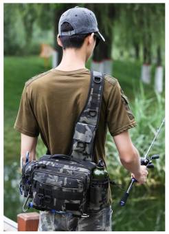 СУМКА многофункциональная рыболовная на плечо для снастей и аксессуаров woodland