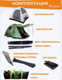 ПАЛАТКА 4х местная 1902 "Treveltop"