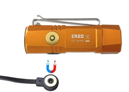 ФОНАРЬ ручной ER20"FiTorch" компактный (магнитная USB зарядка, магнит) оранжевый