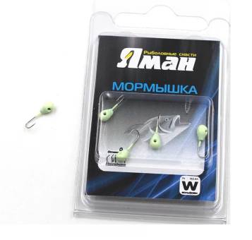 Мормышка 0.90г. вольф. Капля с отв, цвет фосфор "Яман" Я-МР0755