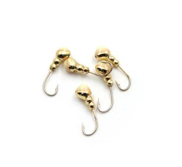 Мормышка 0.6г. Муравей с отв., Gold Plated, с фосф. пяткой "Яман"