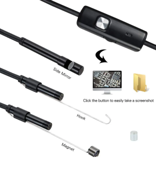 ЭНДОСКОП USB для смартфонов 0,3МП  (7мм, 480р, 1м) OT-SME13