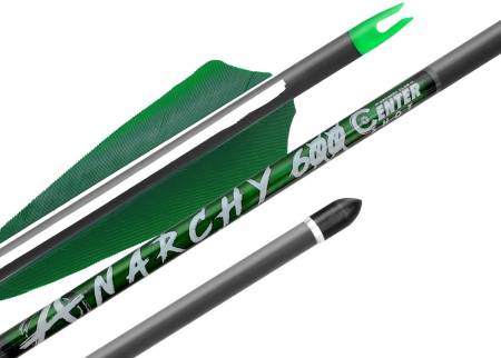 СТРЕЛА лучная карбон Anarchy 600 натуральное оперение 4"