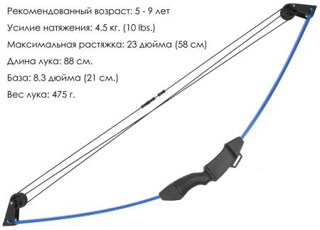 ЛУК детский блочный Centershot Корсар синий (с комплектацией)