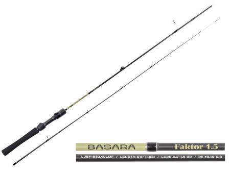 СПИННИНГ дл.1.68м т 0.2-1.5г Basara Faktor 1.5 "Lucky John" LJBF-562XULMF