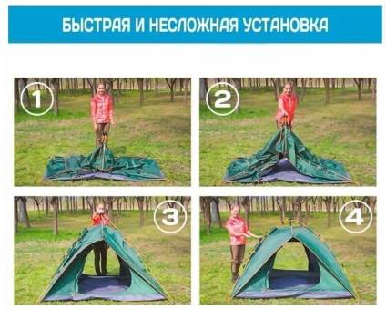 Палатка 4-местная автоматическая 2073 210х210х1,50см