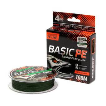 ЛЕСКА плетёная BASIC DARK GREEN 100m, 0.26mm, 20.8kg. "Select"