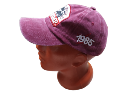 Бейсболка "Capricorn vintage 1985" Тёмный клюквенный с оттенками сангрии и какао