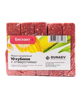 ЖМЫХ кукурузный Dunaev БИСКВИТ 300 гр (10 кубиков с отверстиями)