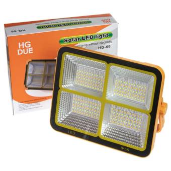 ПРОЖЕКТОР HG-66, LED, аккумуляторный, солнечная панель, зарядка от USB