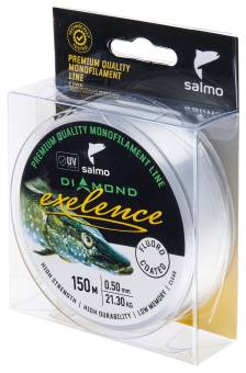 ЛЕСКА моноф. 150m 0.50mm Salmo Diamond EXELENCE FLUORO COATED Clear