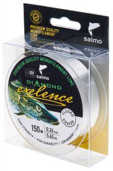 ЛЕСКА моноф.150m 0.26mm Salmo Diamond EXELENCE FLUORO COATED Clear