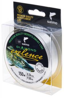 ЛЕСКА моноф.150m 0.34mm Salmo Diamond EXELENCE FLUORO COATED Clear