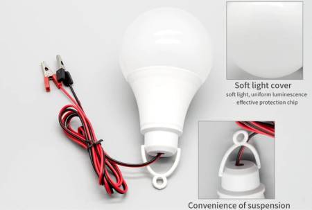 Лампа 12V 15W (Real 12V 7W 0.6mAh) ЗАЖИМЫ КРОКОДИЛЫ