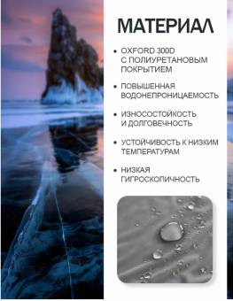 ПОЛ для палатки 220*220см 3 лунки на липучках Оксфорд 300D
