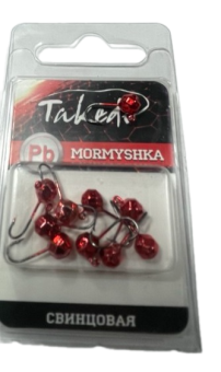МОРМЫШКА 0,52г. свинц.Шар TAKEDO с ушком красная