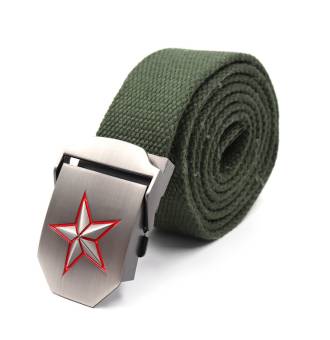 Ремень "СЛЕДОПЫТ-Звезда", 1400х36 мм, текстиль, зеленый
