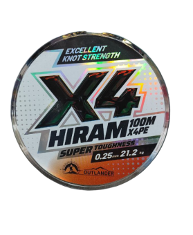 ШНУР плетеный 100m, 0.25mm, 21,2kg Outlander HIRAM