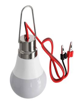 ЛАМПА 12V 3W 4000К ЗАЖИМЫ КРОКОДИЛЫ желтый свет