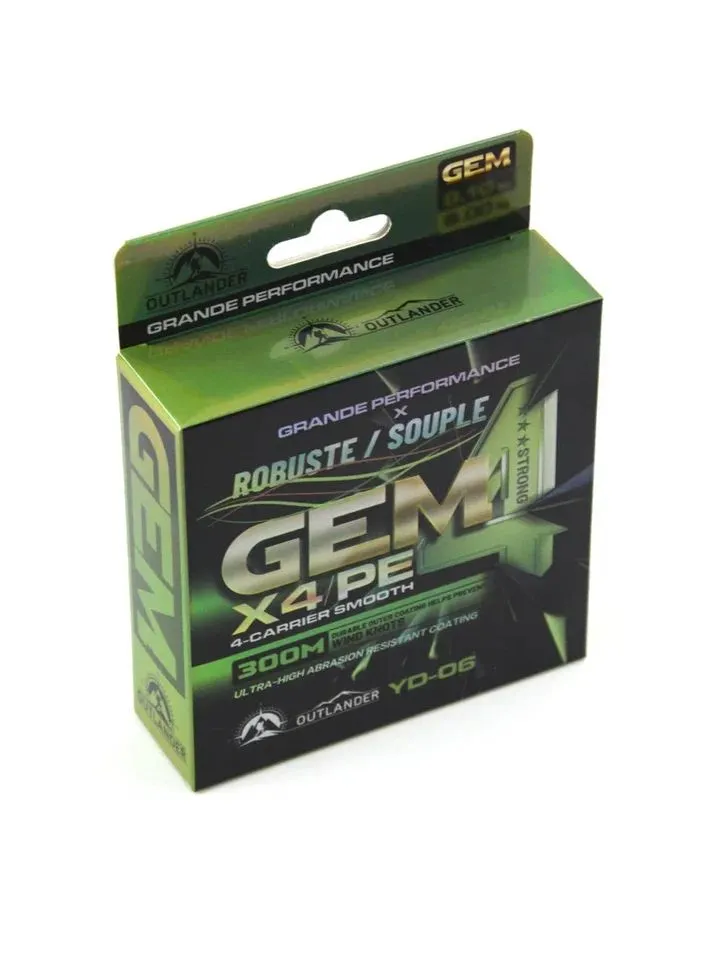 ШНУР плетеный GEM X4 300 м, 4 жильная, 0,10-0,35