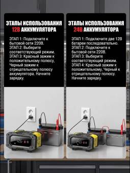 Автомобильное зарядное устройство 12V/24V 5А/10A FOXSUR