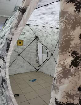 ПАЛАТКА КУБ 360x180x200см зимняя Дубль Лонг серый пиксель утепленная