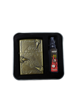 ЗАЖИГАЛКА бензиновая желтая тип Zippo + бензин "Hawk"