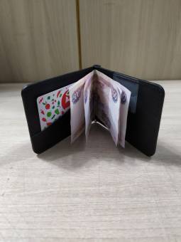 Кошелёк/зажим для денег 11х8 см чёрный №1